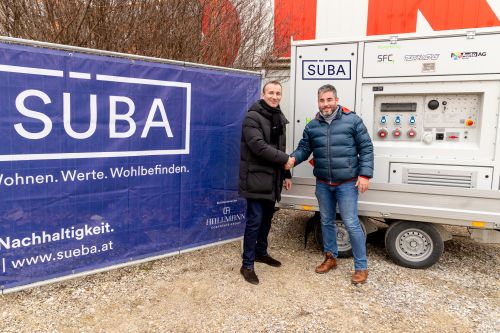 Süba setzt als erster heimischer Bauträger Wasserstoff-Generator auf der Baustelle ein